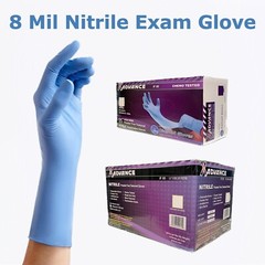 8 Mil Nitrile Exam Gloves Extended Cuff Powder & Latex FREE Heavy Duty 500 Pcs