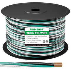 12 AWG THHN/THWN Copper Wire, 3-Color, Pre-Twisted, 25 FT | UL Listed Stranded C