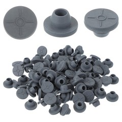 13mm Vial Rubber Stoppers, 100 Pack Mushroom Injection Ports Stopper, Gray