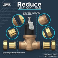 Zurn 34-NR3XLDU 3/4″ Pressure Reducing Valve Double Union FNPT