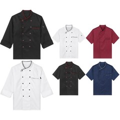 US Unisex Men Women Chef Coat Jacket Kitchen Hotel Restaurant Work Uniform Tops