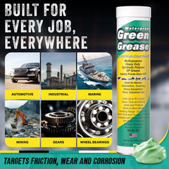 Ultra Heavy Duty Green Grease Tube (14Oz – 1 Pack) – NLGI 2, High Temp, Waterpro