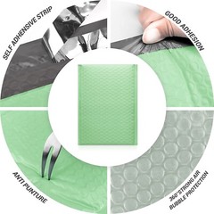 500 #0 Extra Wide 6.5×10 CD DVD Green Ash Poly Bubble Shipping Mailers Envelopes