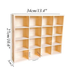 1 Pcs 13.4”x10.6”x2” Wooden Storage Divider Box Showcase Display Organizat…