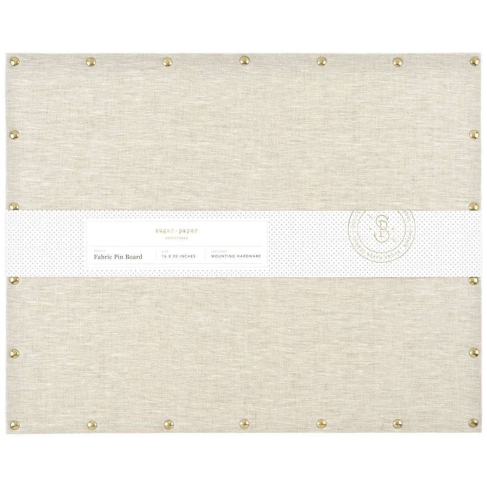 Sugar Paper Essentials 16″x20″ Fabric Pin Board: Wall Mount Bulletin Board Flax