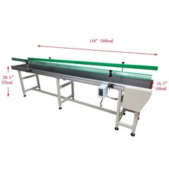 118×15.7in PVC Belt Conveyor Adjustable Speed 120W for Packaging Production Line