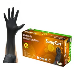 1000/case #8904 SunnyCare 5Mil Black Nitrile Exam Gloves (Non Vinyl Latex) XL