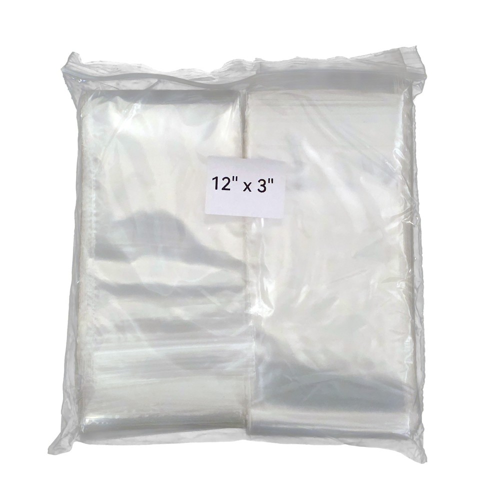 Plymor Reclosable Zip Bags 3″ x 12″ Clear 2 Mil 500 Pack Storage