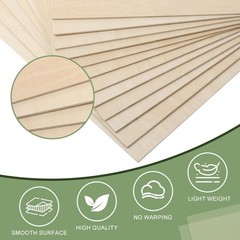 12 Pack Basswood Sheets 1/8x12x12 Inch for 12x12x1/8in, 12 P
