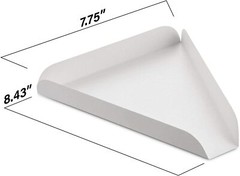 MT Products White Paperboard Single Pizza Slice Tray / Wedge Tray – Pack of 50
