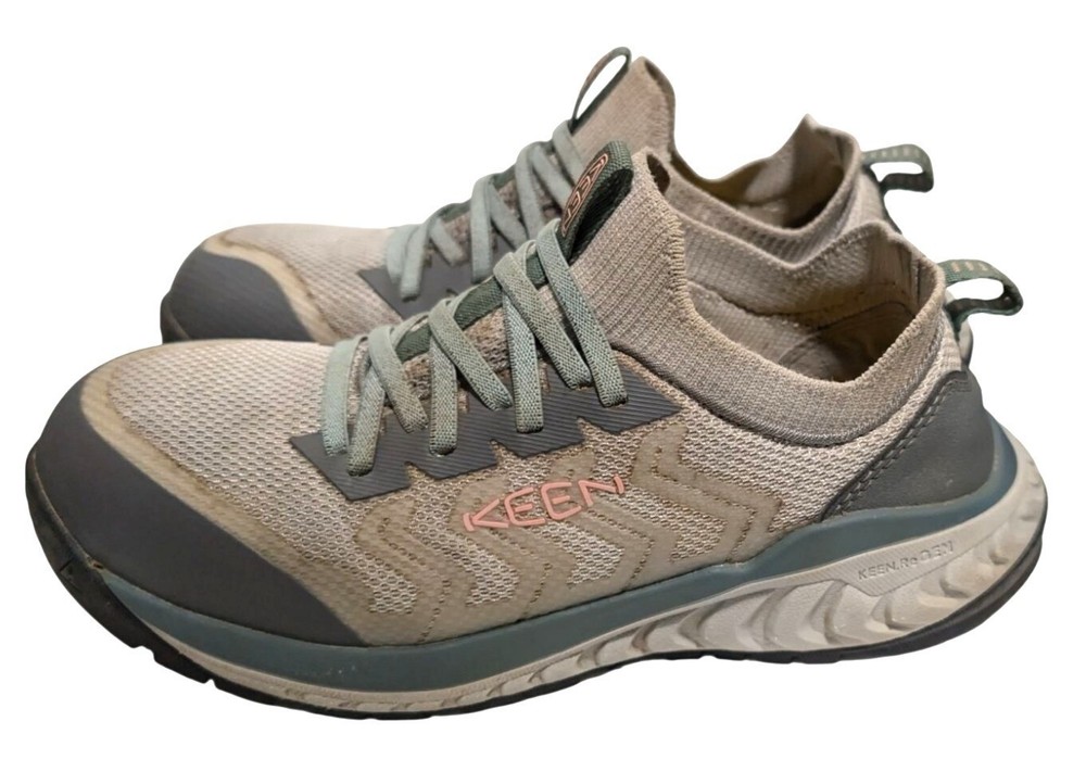 Keen Utility Womens 7.5W Vista Energy Carbon Toe Work Shoes Grey Pink ReGEN