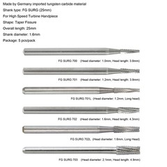 Wave Dental Carbide Surgical Burs FG SURG 2 4 557 557L 702 Long Shank High Speed
