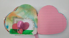 Handmade Junk Journal Heart Shaped Valentine’s – Flamingo