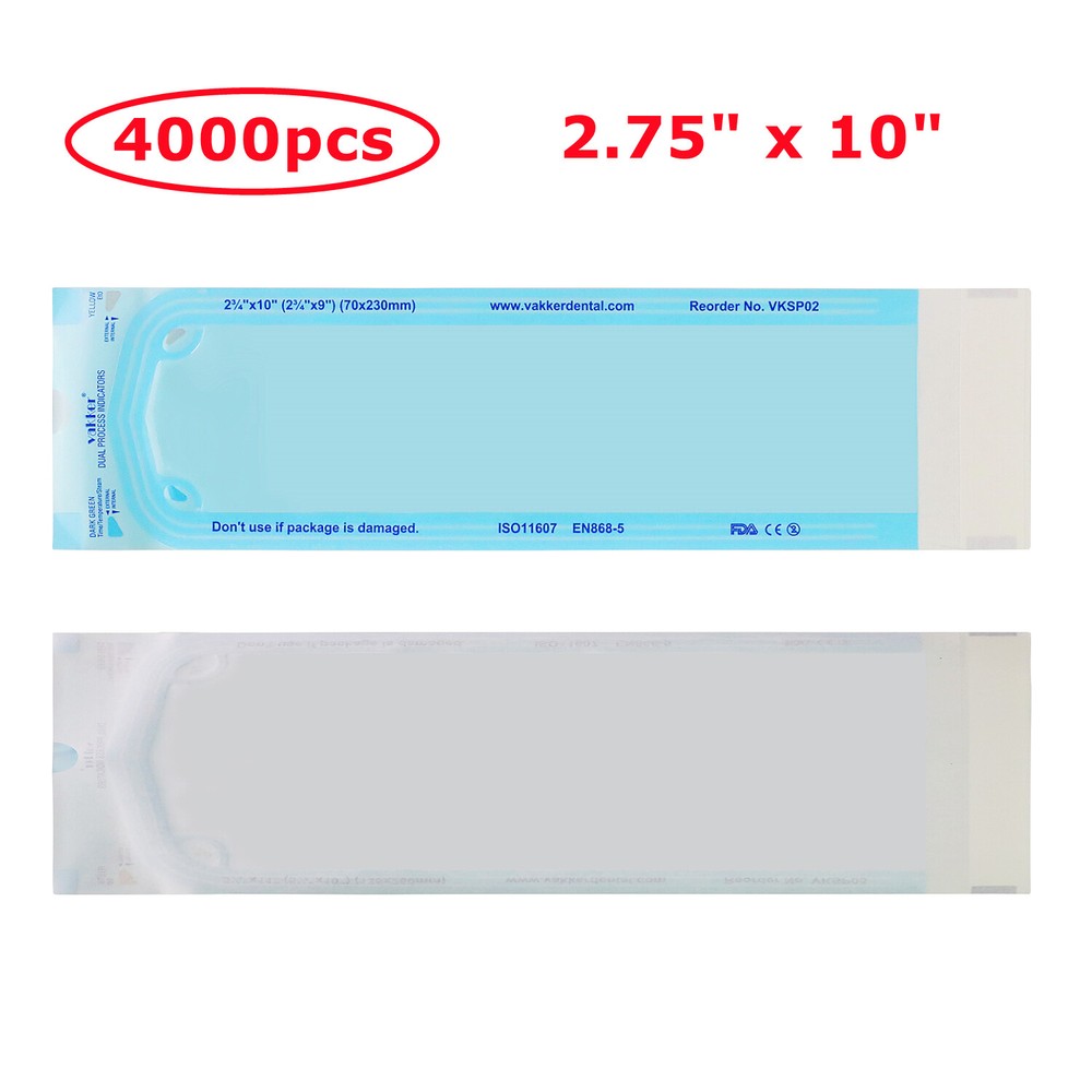 4000 2.75″ x 10″ Self Sealing Dental Sterilization Pouches Medical Autoclave Bag