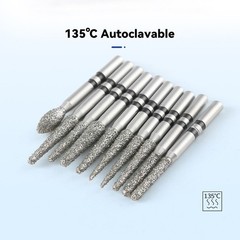 Dental Diamond Zirconia Cutting Burs Kit Friction Grip 1.6mm 10Pcs/Pack
