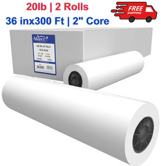 Alliance Wide Format Paper CAD Bond Rolls (20lb | 2 Rolls, 36″ x 300ft | 2″Core)