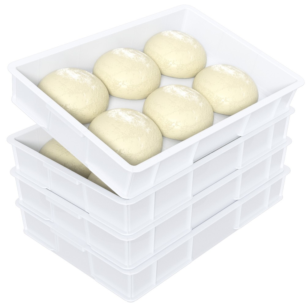 Idotry Pizza Dough Proofing Box Tray Stackable Commercial Bread Trays, 4-Packs