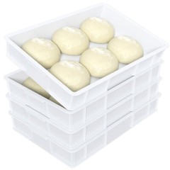 Idotry Pizza Dough Proofing Box Tray Stackable Commercial Bread Trays, 4-Packs