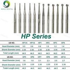 US WAVE Dental Carbide Burs HP Tungsten Carbide Burs Dia 2.35mm Drills 5Pcs