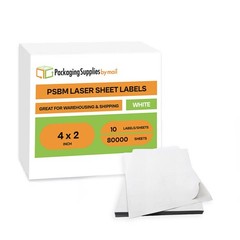 10 Labels (80000 Sheets) – 4″ x 2″ Laser Sheet Labels White Inventory/Shipping