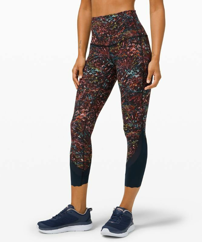 Lululemon Wunder Under High Rise Crop 23″ Scalloped Leggings Womens Size 6