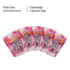 4×5” Mylar Bags Resealable Stand Up Pouches Odor Proof Storage Multi-Purpose