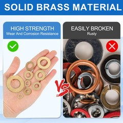 320Pcs Brass Flat Washer M2 2.5 x 6 x 0.5mm Fenders Washers Assortment