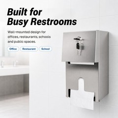 Commercial Double Rolls Toilet Paper Dispenser Holder,Heavy Duty Stainless Steel