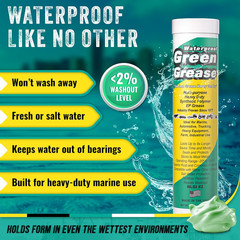 Ultra Heavy Duty Green Grease Tube (14Oz – 1 Pack) – NLGI 2, High Temp, Waterpro