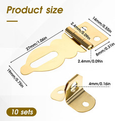 10 Pcs Mini Padlock Hasp Decorative Hasps Gold Metal Latch with Screws for Woode