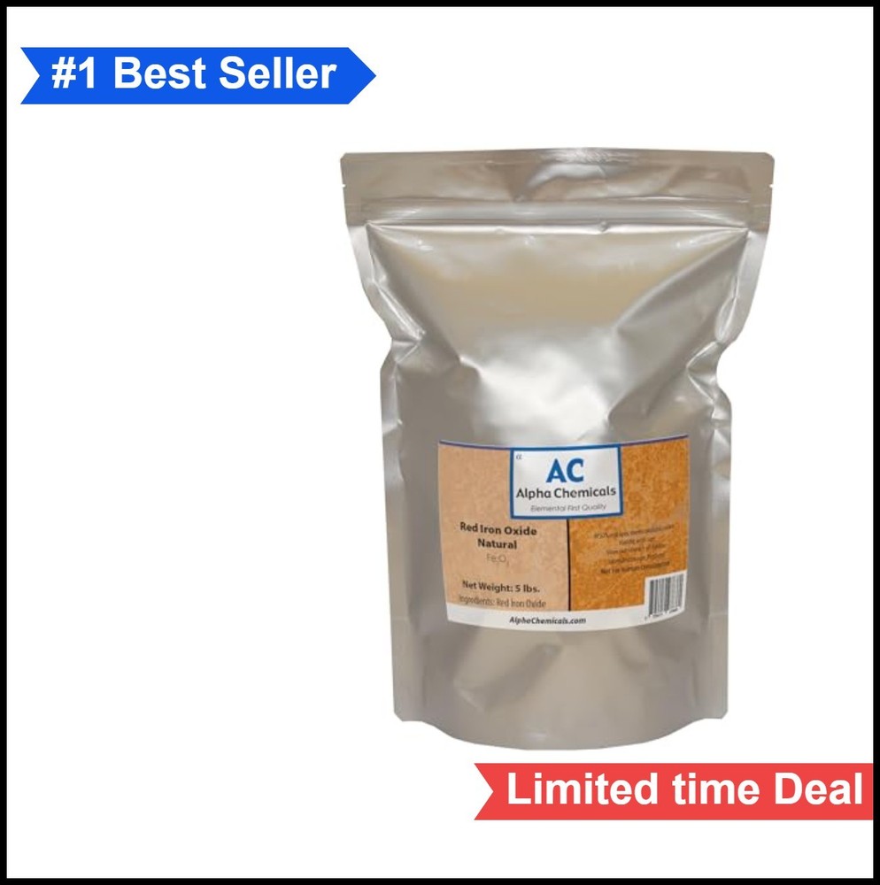 Red Iron Oxide Natural Fe2O3 Powder 5 Pounds Welding Pigments Ceramics