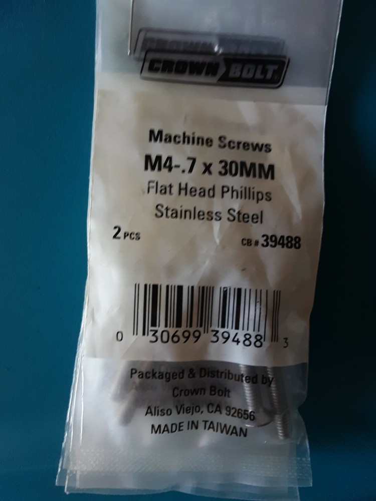 Machine Screw Stainless Steel Flat Head Phillips, M4-.7x 30mm, Set Of 6
