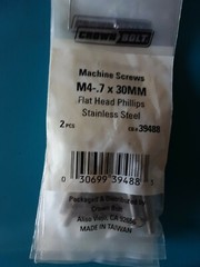 Machine Screw Stainless Steel Flat Head Phillips, M4-.7x 30mm, Set Of 6