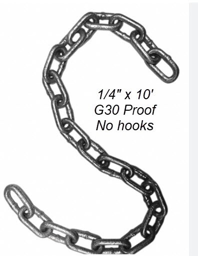 1/4″ x 10′ G30 Proof Coil No Hooks – Metal Shop MA01210 1/4″ Proof