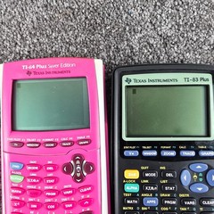 Texas Instruments Graphing Calculator Bundle Pink TI-84 Plus Silver TI-83 Plus