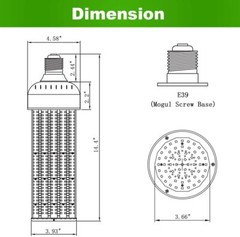 (2-Pack) 800W Equival 200W LED Corn Light E39 Industrial Warehouse Factory Bulb