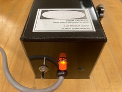 Vintage SLC 5 mW HeNe laser in acrylic case. Art deco design. :) TEM 00 Beam!