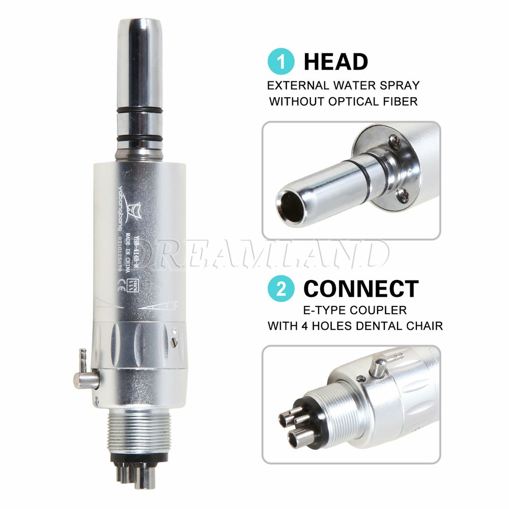1-10 Dental Low Speed Air Motor Handpiece E-type 4Hole External Water Spray USA