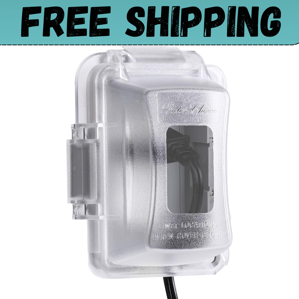 Bates- Weatherproof Electrical Outlet Cover, 1-Gang, Outdoor Plug Cover