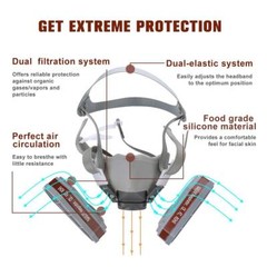PRO 6200 Half Face Gas Mask Cover Painting Spraying Respirator Work Facepiece