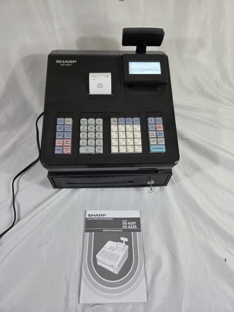 SHARP XE-A207 CASH REGISTER Control System Electronic With Key And Manual Tested