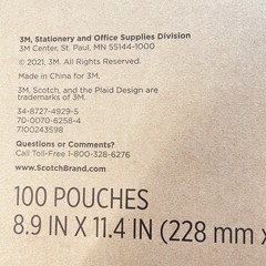 Scotch Thermal Laminating Pouches, 100-Pack, 8.9 x 11.4 in, Letter Size, 3 mil
