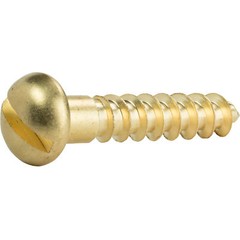 #10 Round Head Slotted Drive Wood Screws Solid Brass All Lengths In Listing