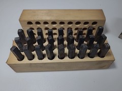 Young Bros Steel Stamp Letters 3/16″ Original Wood Case and Box Sleeve