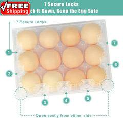 100 Packs Egg Cartons Cheap Bulk，Plastic for 12 Eggs, Clear Egg Cartons 3 * 4 Gr
