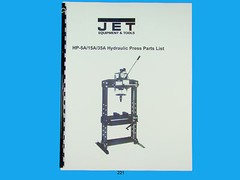 Jet HP-5A/15A/35A Hydraulic Press Parts List Manual *221