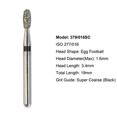 Diamond Dental Burs 856 379 801 FG Round End Taper Football Barrel Pear Flame