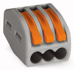 Wago 222-413 Compact Splicing Connector 3-Conductor Terminal Block Box-50 29235