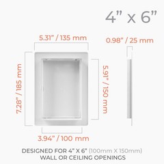 White Access Panel For Drywall ABS Plastic Square Wall Ceiling 4×6 Inch HVAC