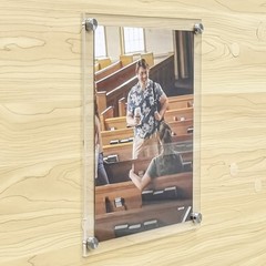 FixtureDisplays 8.5″ X 11″ Modern Acrylic Picture Frame with Standoff Hardware